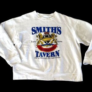 Vintage 90s Simpons Tavern England Sweatshirt Mens XL Crewneck Pullover Big Logo
